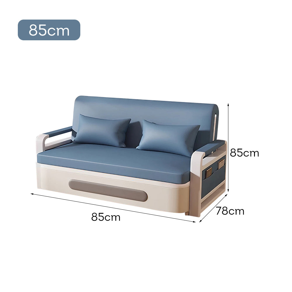 LIVARA 85/108/128/158cm Length Carbon Steel Frame Sofa Bed with Built-in Storage - Blue