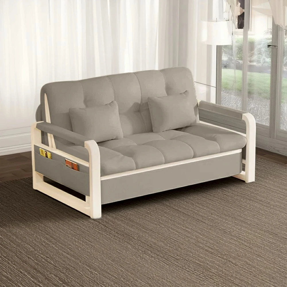 LIVARA 82/108/128/158cm Length Heavy-duty Steel Frame Sofa Bed with Built-in Storage  - Grey