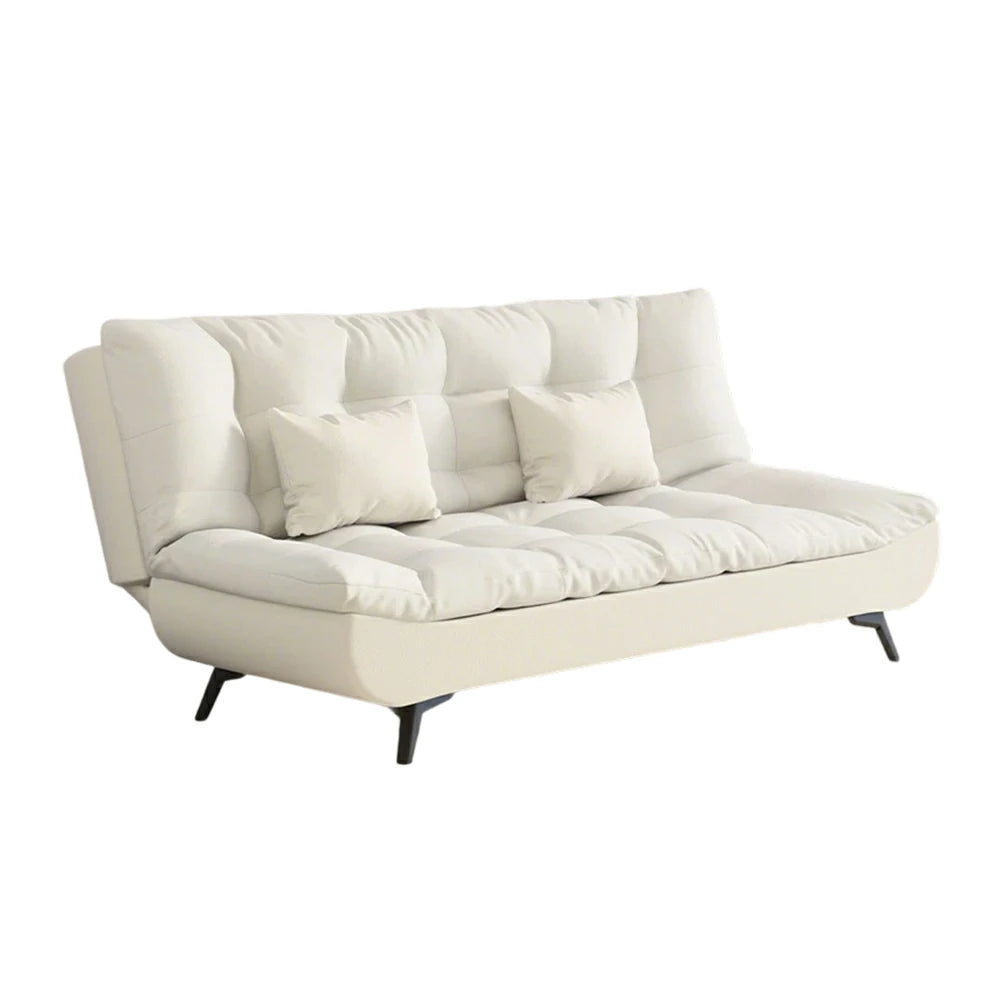 LIVARA 120/150/180/190cm Length Convertible Cat Claw Fabric Sofa Bed - Beige&White