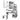 LIVARA 968 80CM Length Sliding Large Mirror Dressing Table With Stool