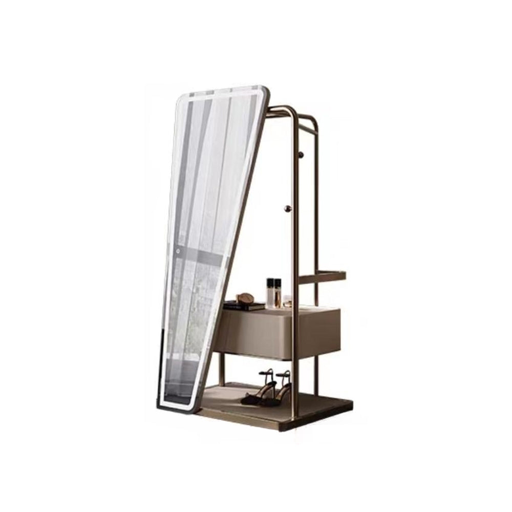 LUXORA DR1057 80cm Multi-Functional Solid Wood Cabinet Dressing Table With LED Mirror