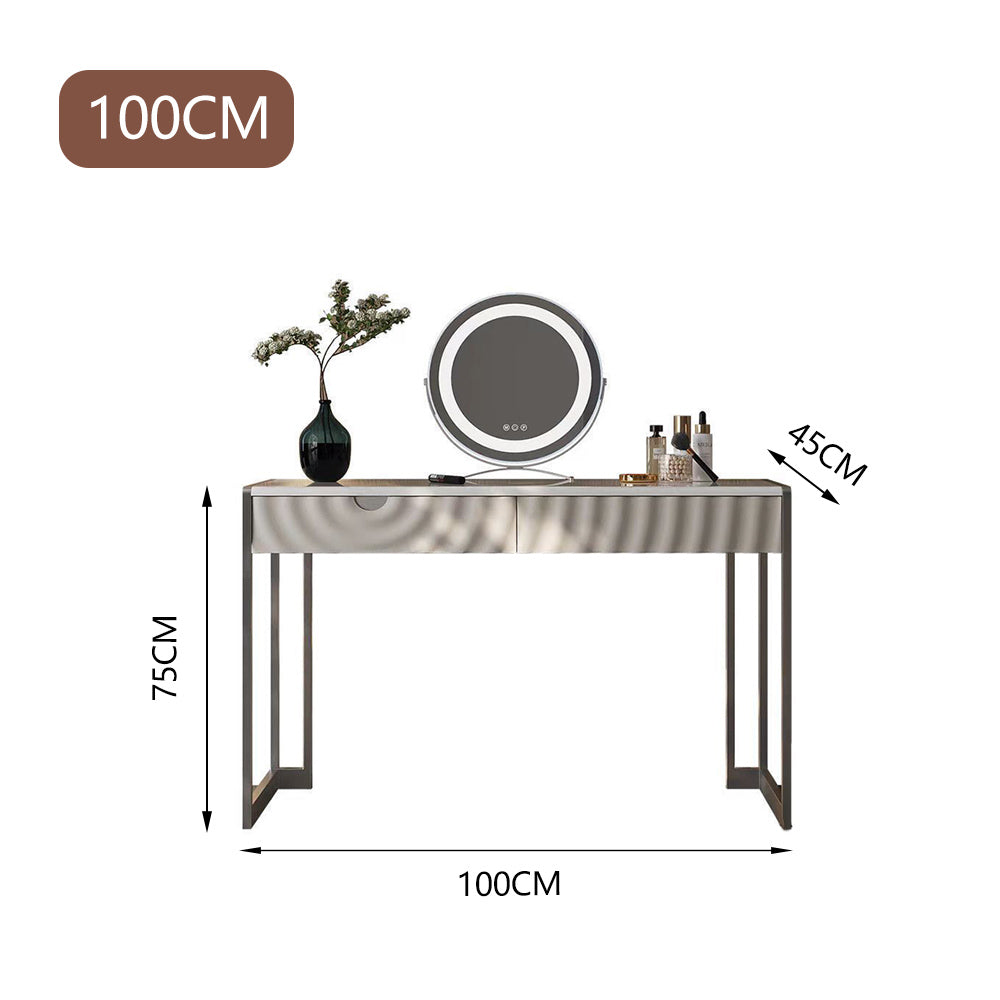 LUXORA DR1066 80-120cm Carbon Steel Base Solid Wood Countertop Dressing Table