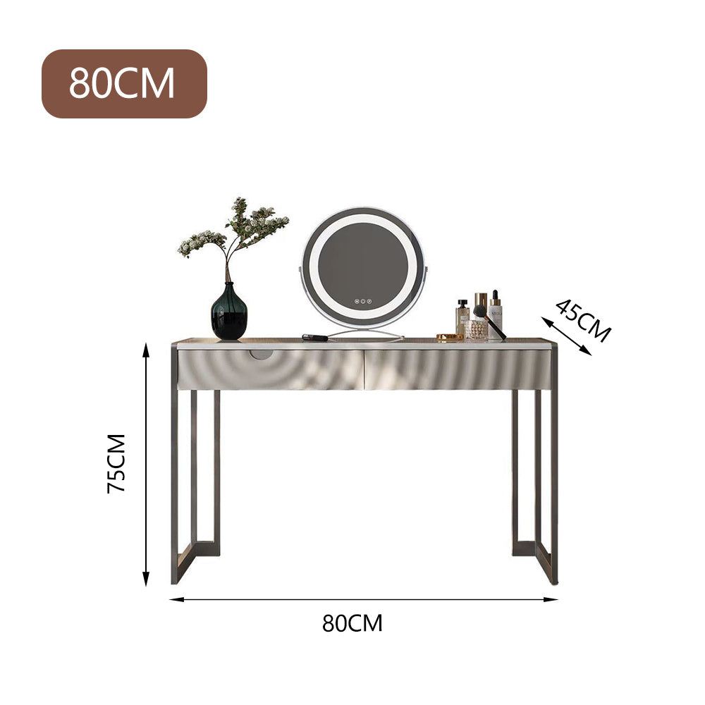 LUXORA DR1066 80-120cm Carbon Steel Base Solid Wood Countertop Dressing Table