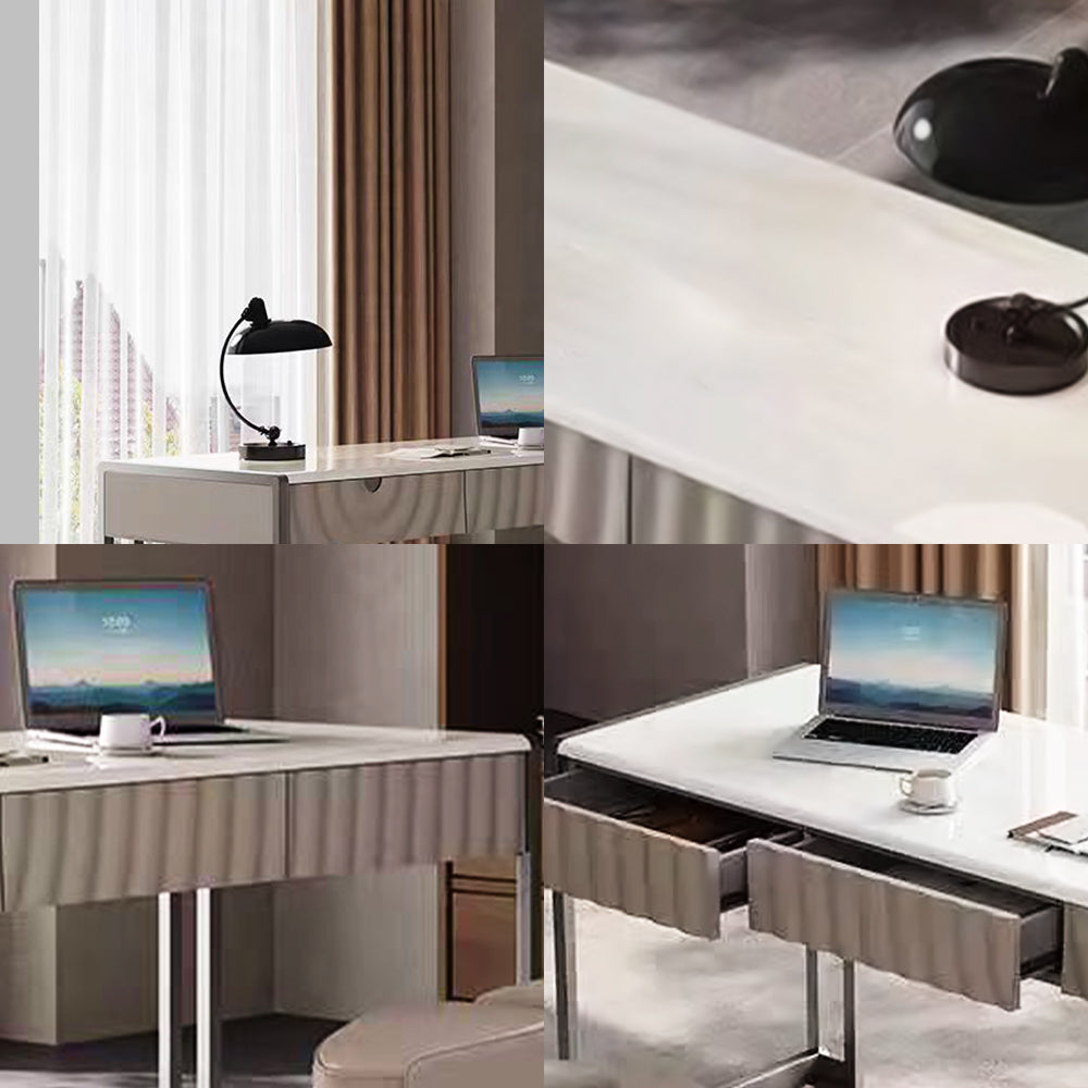 LUXORA DR1068 120/140/160cm Minimalist Style Supercrystal Stone Desk