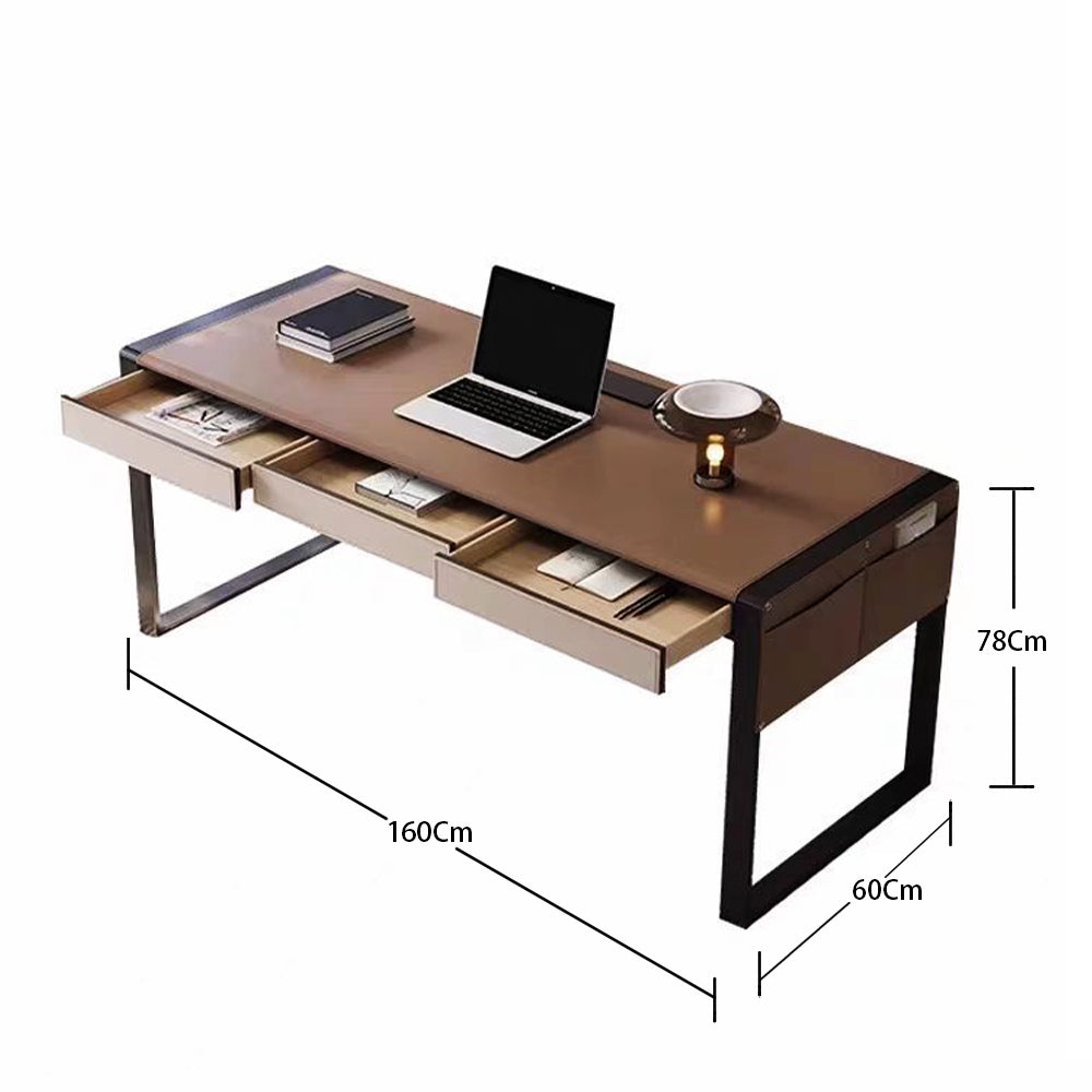 LUXORA DR1072 120/140/160/180cm Light Luxury Style Saddle Leather Desk