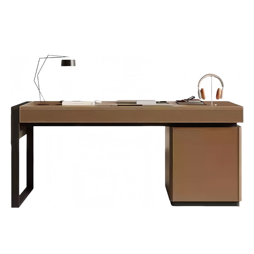 LUXORA DR1073 120/140/160/180cm Light Luxury Style Saddle Leather Desk