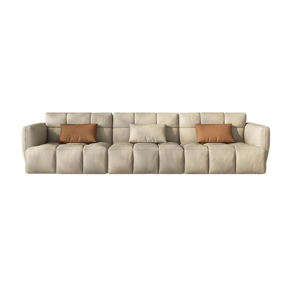 LUXORA S1030 230cm Length  Microfiber Leather Fabric Sofa Solid Wood Frame