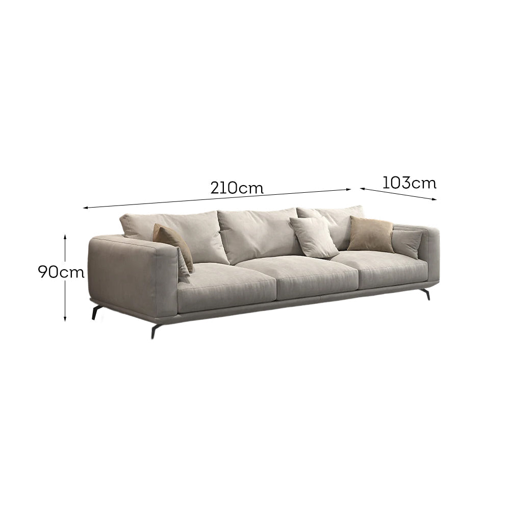 LUXORA S1047 210cm Length Tech Fabric Sofa Solid Wood Frame