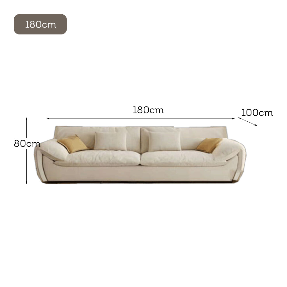 LUXORA S1056 180/220cm Length Faux Suede Fabric Sofa Solid Wood Frame