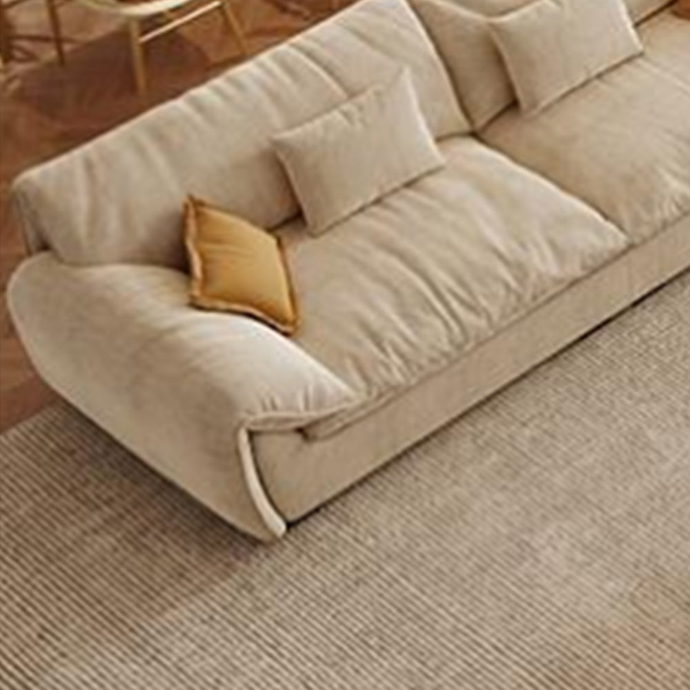 LUXORA S1056 180/220cm Length Faux Suede Fabric Sofa Solid Wood Frame