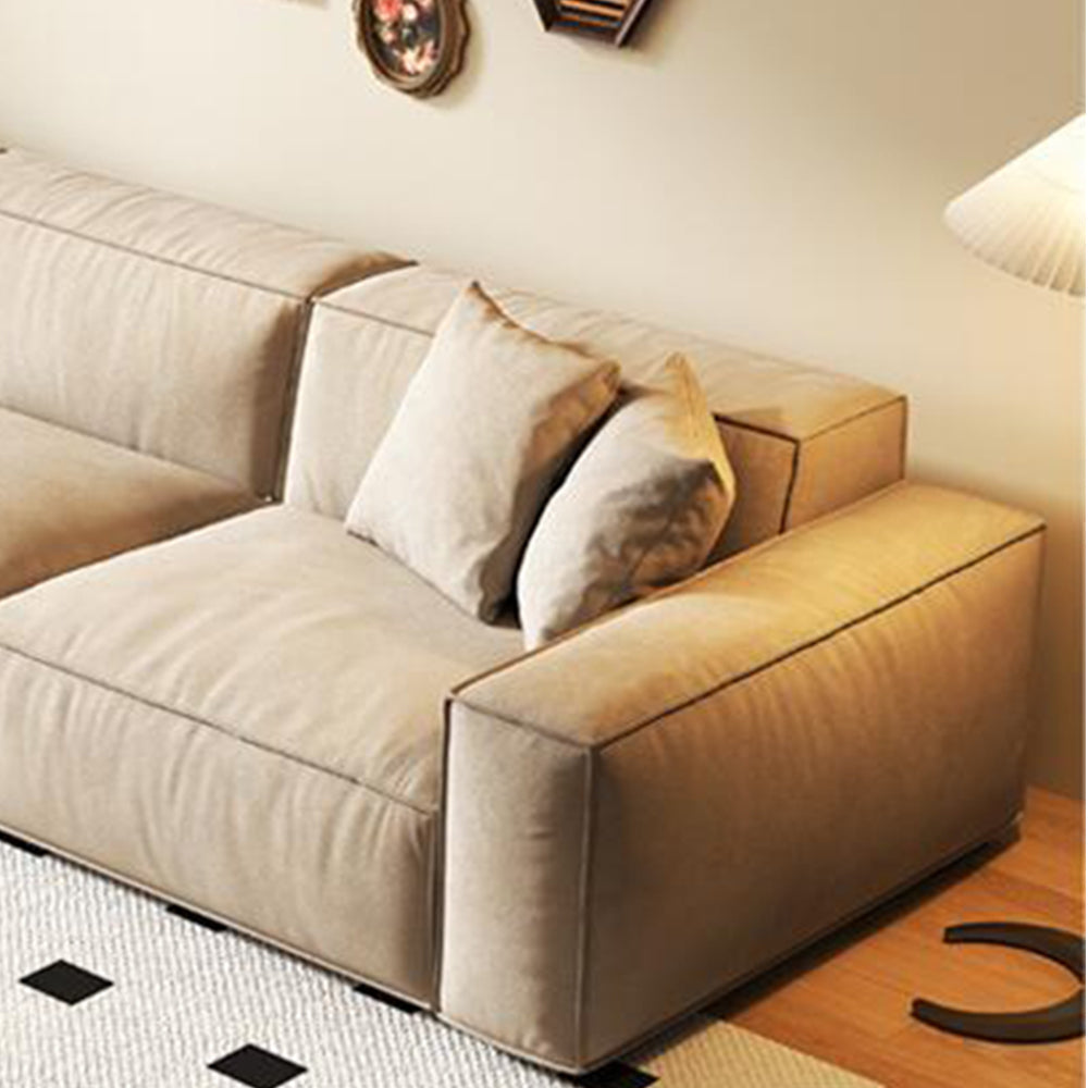 LUXORA S1064 180/220cm Length Microfiber Leather Fabric Sofa Solid Wood Frame