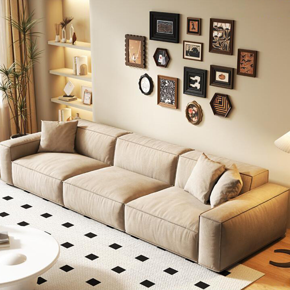 LUXORA S1064 180/220cm Length Microfiber Leather Fabric Sofa Solid Wood Frame