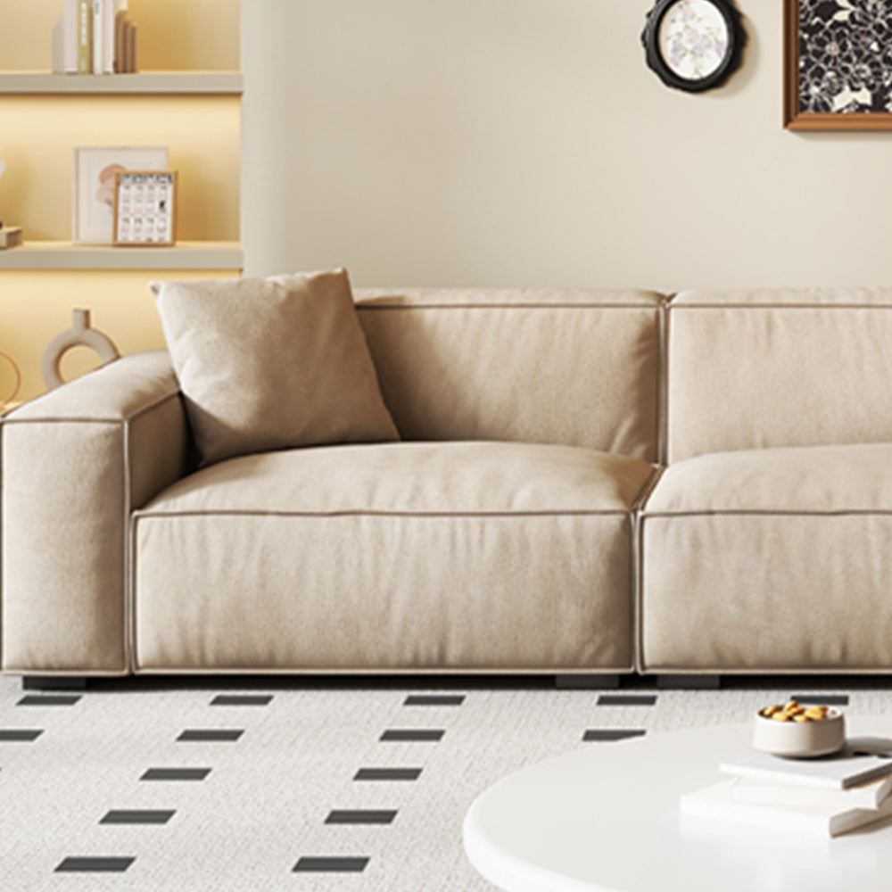 LUXORA S1064 180/220cm Length Microfiber Leather Fabric Sofa Solid Wood Frame