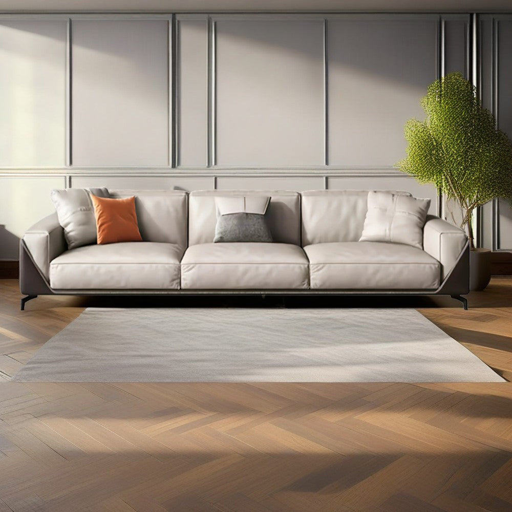 LUXORA S1121 220cm Length Microfiber Leather Fabric Sofa Solid Wood Frame