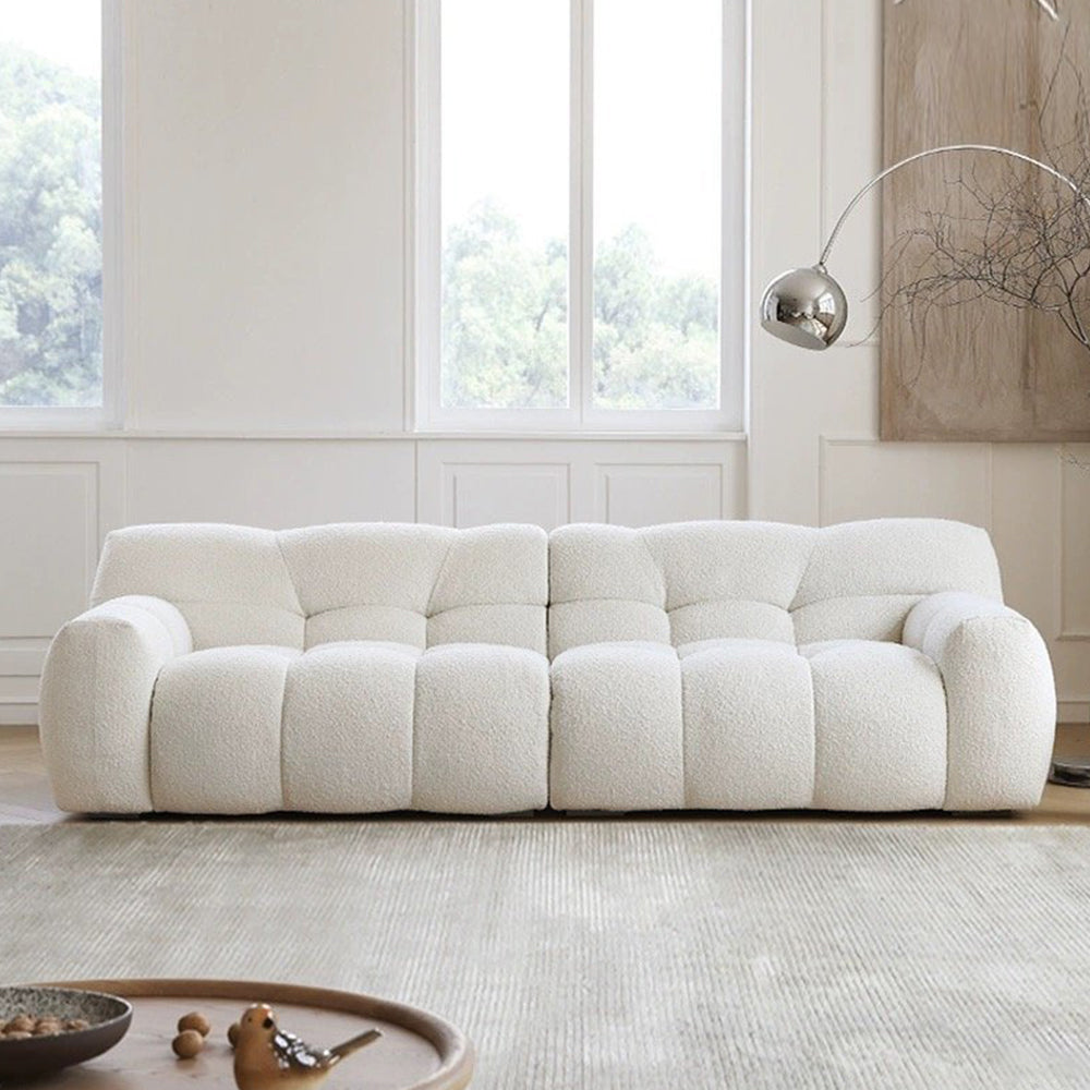 LUXORA S1138 240cm Length Velvet Fabric Sofa Solid Wood Frame