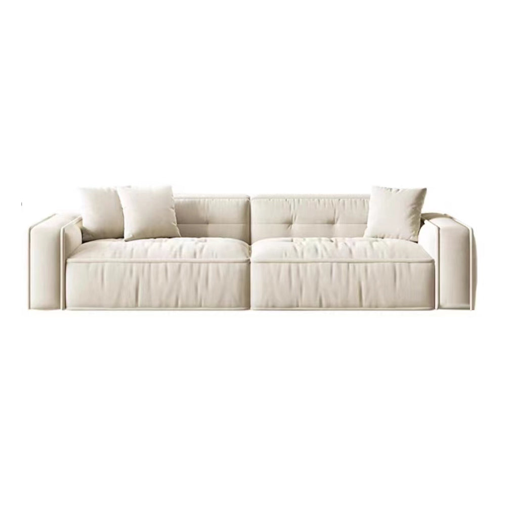 LUXORA S1169 180/210cm Length Microfiber Leather Fabric Sofa Solid Wood Frame