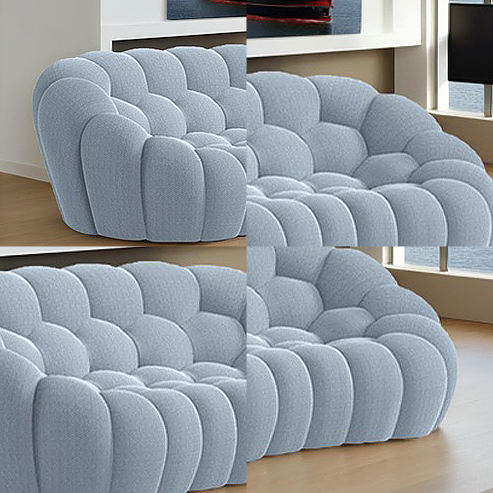 LUXORA S1175 200/250CM 3D Fabric Curved Shell Sofa
