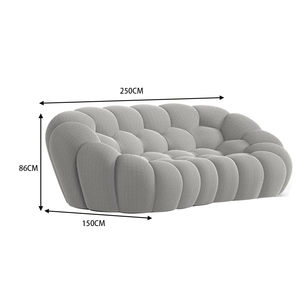 LUXORA S1175 200/250CM 3D Fabric Curved Shell Sofa