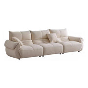 LUXORA S1194 215cm Length Microfiber Leather Fabric Sofa Solid Wood Frame