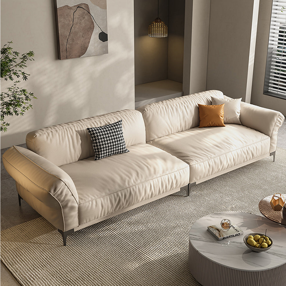 LUXORA S1198 186/226cm Length Microfiber Leather Fabric Sofa Solid Wood Frame