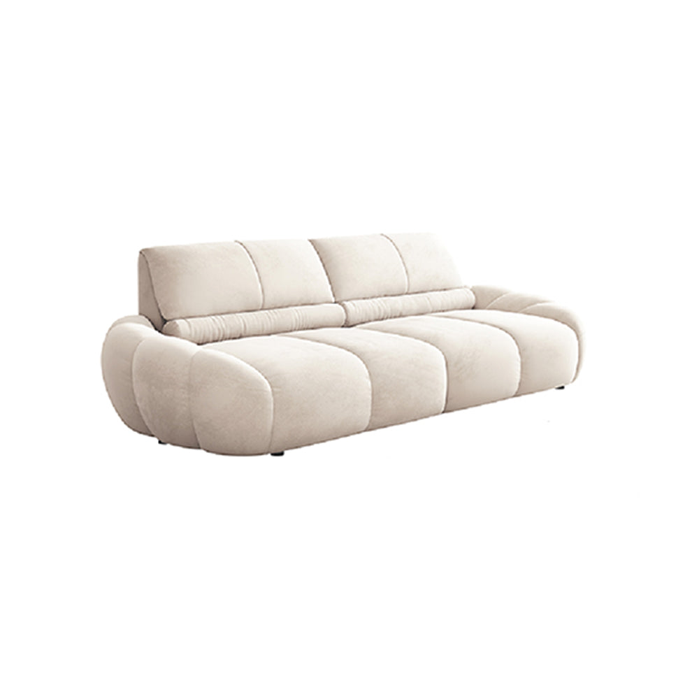 LUXORA S1200 170/210cm Length Microfiber Leather Fabric Sofa Solid Wood Frame