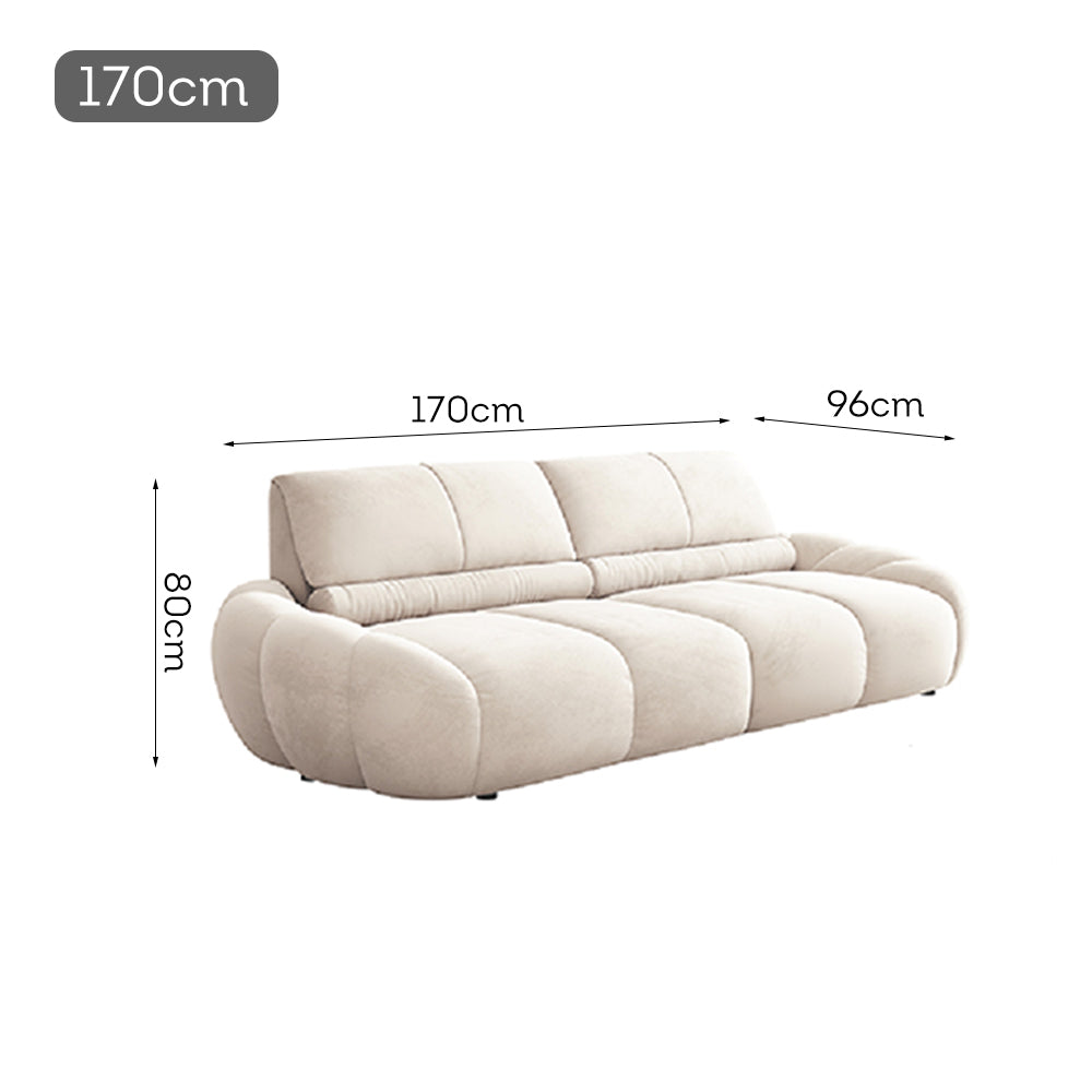 LUXORA S1200 170/210cm Length Microfiber Leather Fabric Sofa Solid Wood Frame