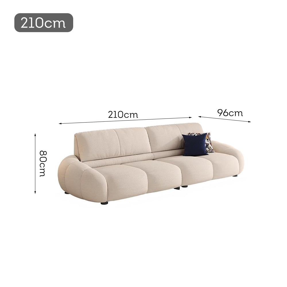 LUXORA S1200 170/210cm Length Microfiber Leather Fabric Sofa Solid Wood Frame