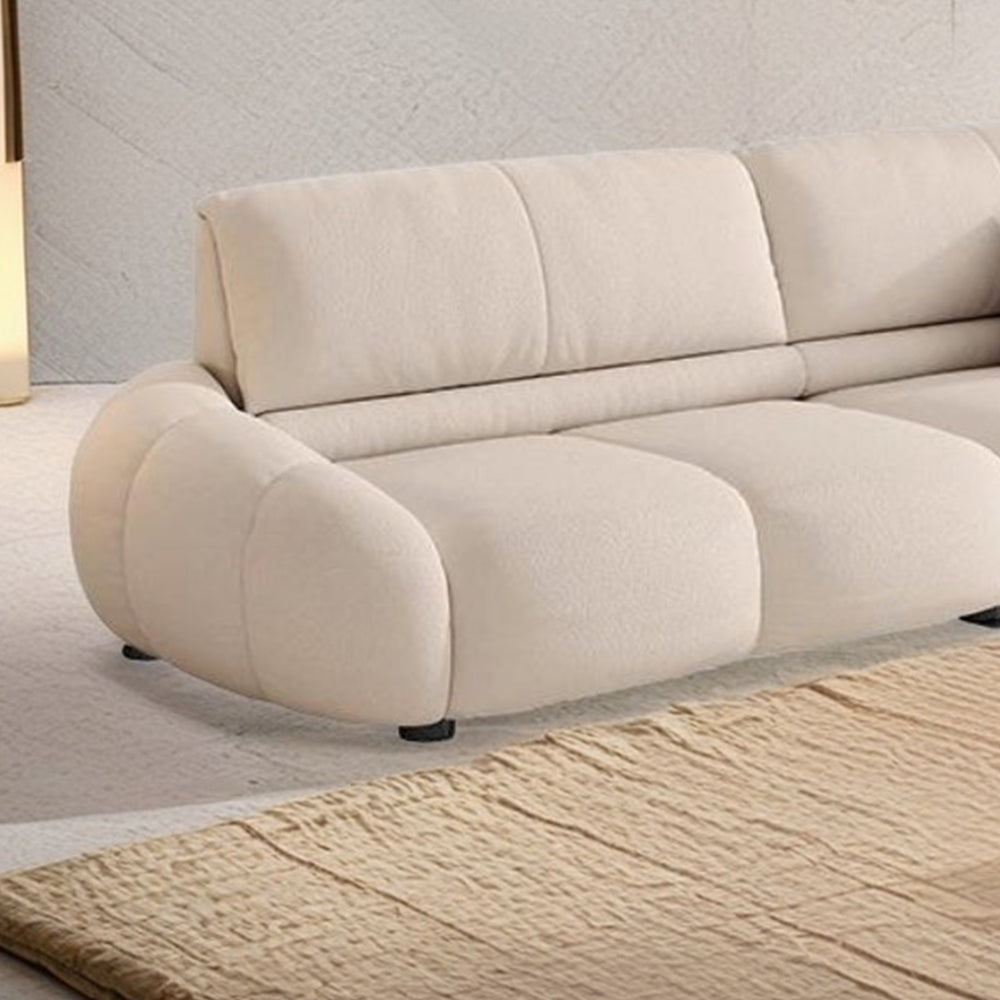 LUXORA S1200 170/210cm Length Microfiber Leather Fabric Sofa Solid Wood Frame