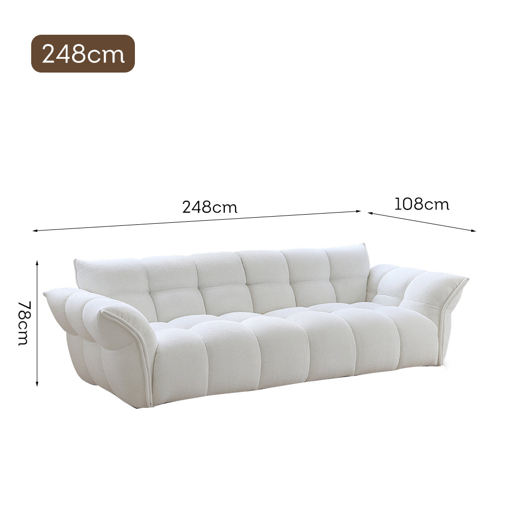 LUXORA S1209 228/248cm Length Matte Fabric Sofa Solid Wood Frame