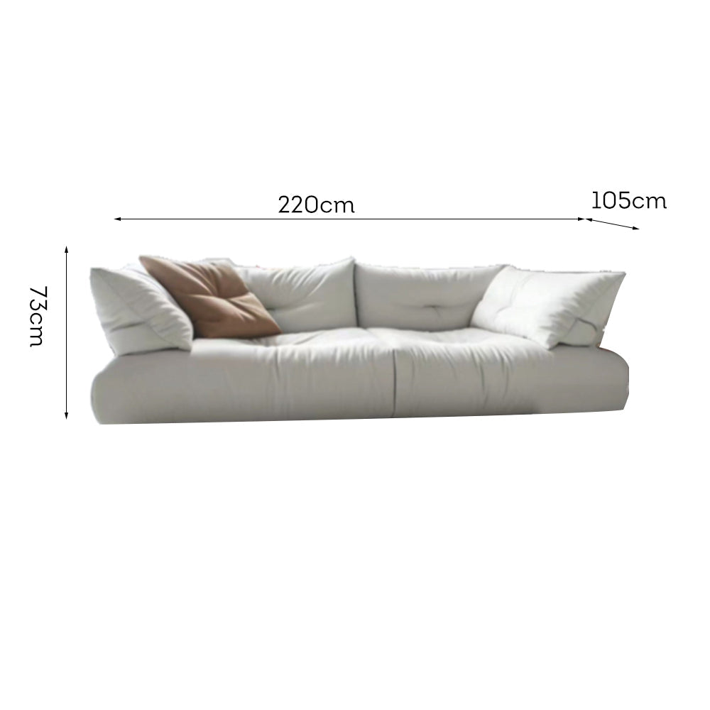 LUXORA S1226 220cm Length Microfiber Leather Fabric Sofa Solid Wood Frame