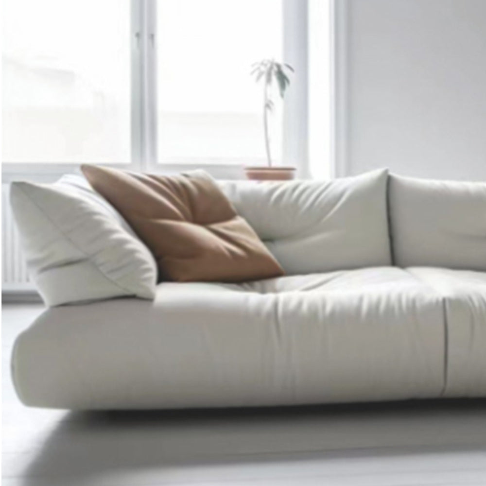 LUXORA S1226 220cm Length Microfiber Leather Fabric Sofa Solid Wood Frame