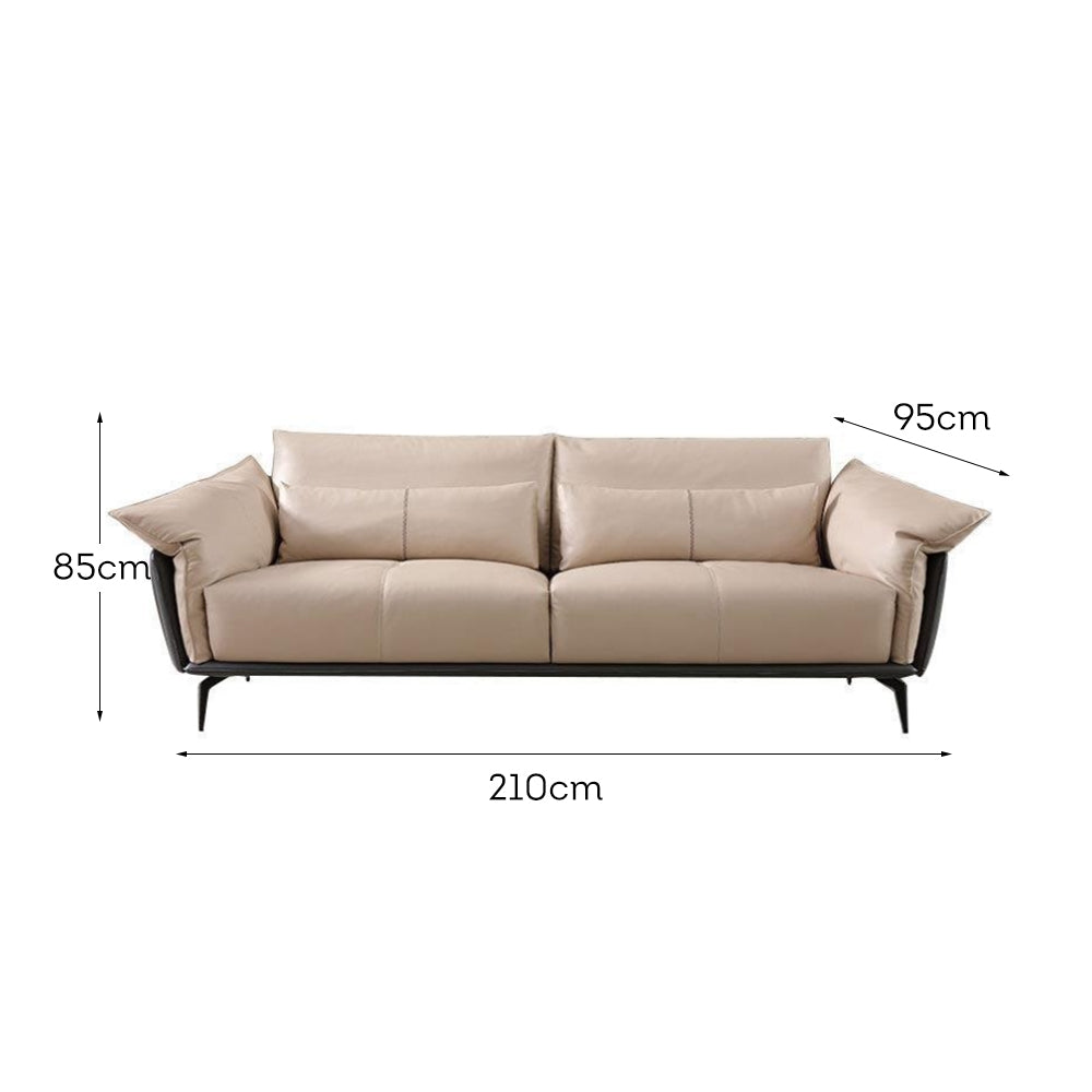 LUXORA S1235 210CM Length Microfiber Leather Fabric Sofa Solid Wood Frame
