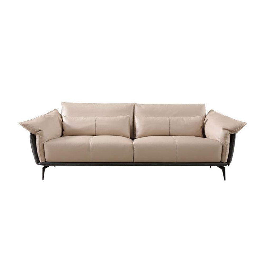 LUXORA S1235 210CM Length Microfiber Leather Fabric Sofa Solid Wood Frame