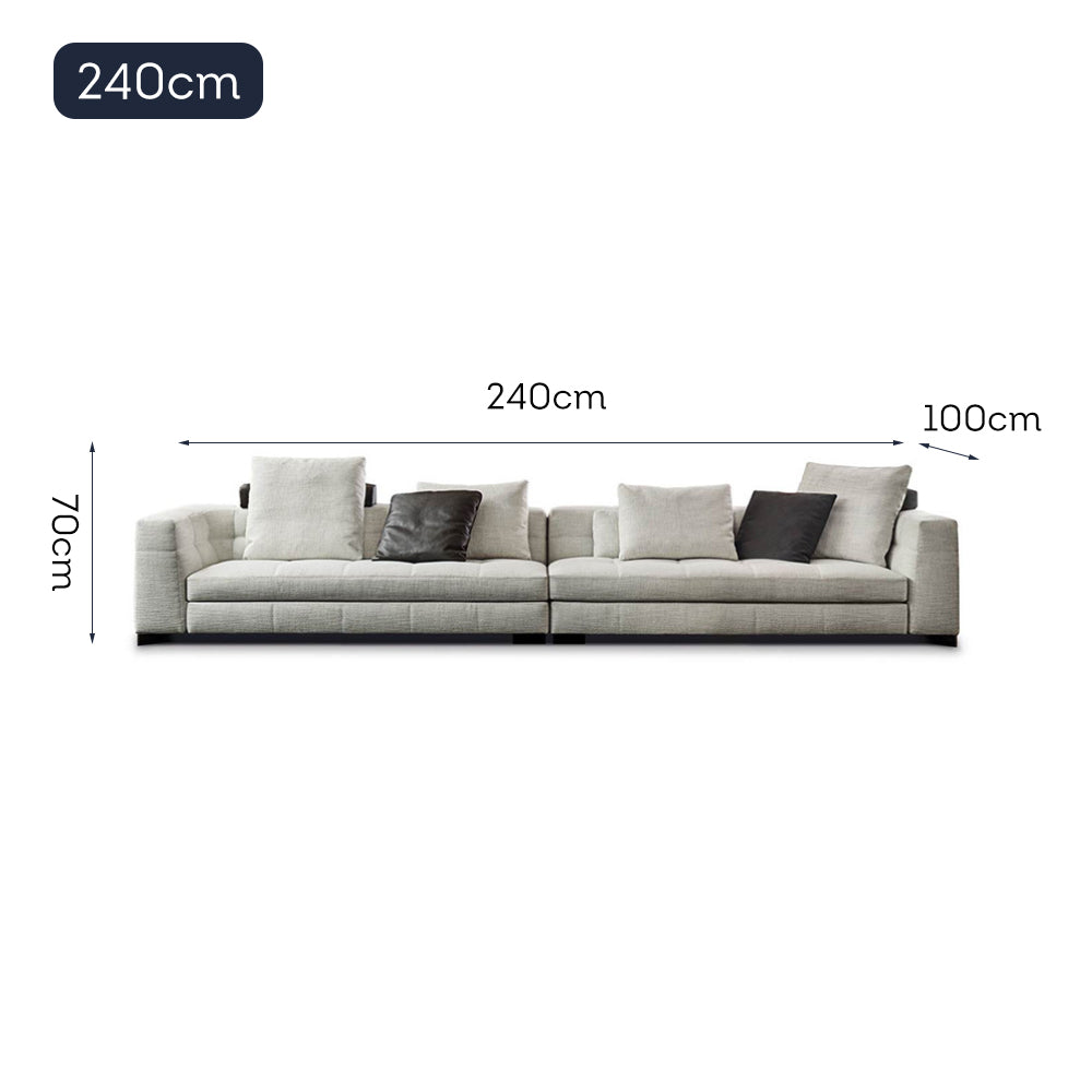 LUXORA S1236 210/240cm Length Tech Fabric Sofa Solid Wood Frame
