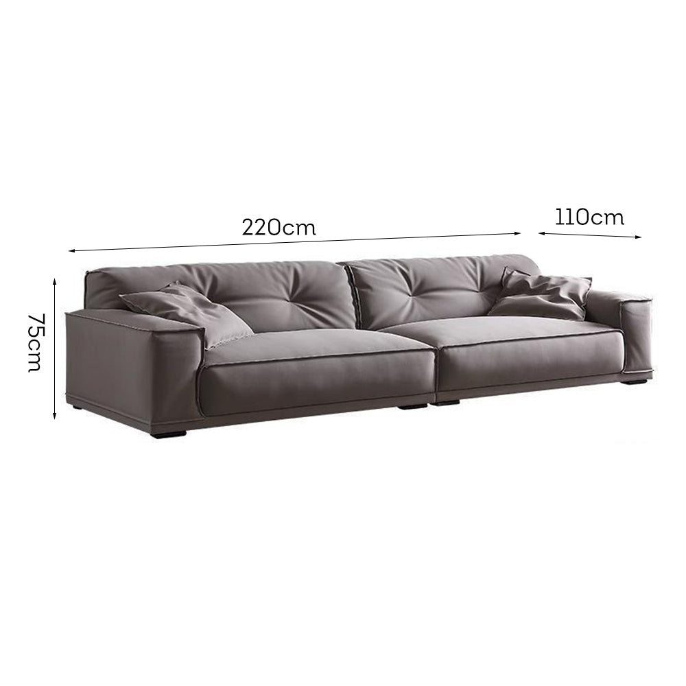 LUXORA S1243 220cm Length Microfiber Leather Fabric Sofa Solid Wood Frame