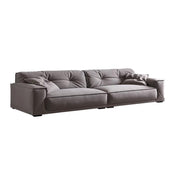LUXORA S1243 220cm Length Microfiber Leather Fabric Sofa Solid Wood Frame