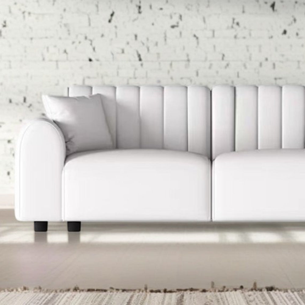 LUXORA S1302 190/250cm Length Microfiber Leather Fabric Sofa Solid Wood Frame