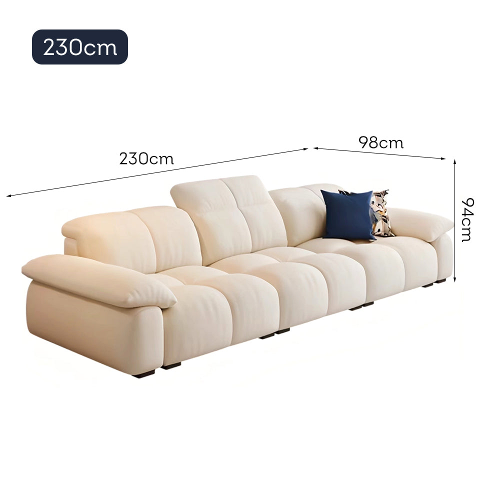 LUXORA S1306 230/260cm Length Microfiber Leather Fabric Sofa Solid Wood Frame