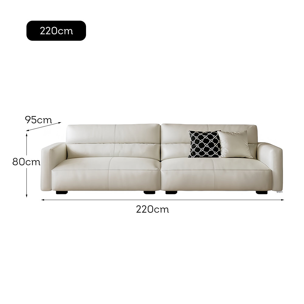 LUXORA S1311 180/200cm Length Microfiber Leather Fabric Sofa Solid Wood Frame