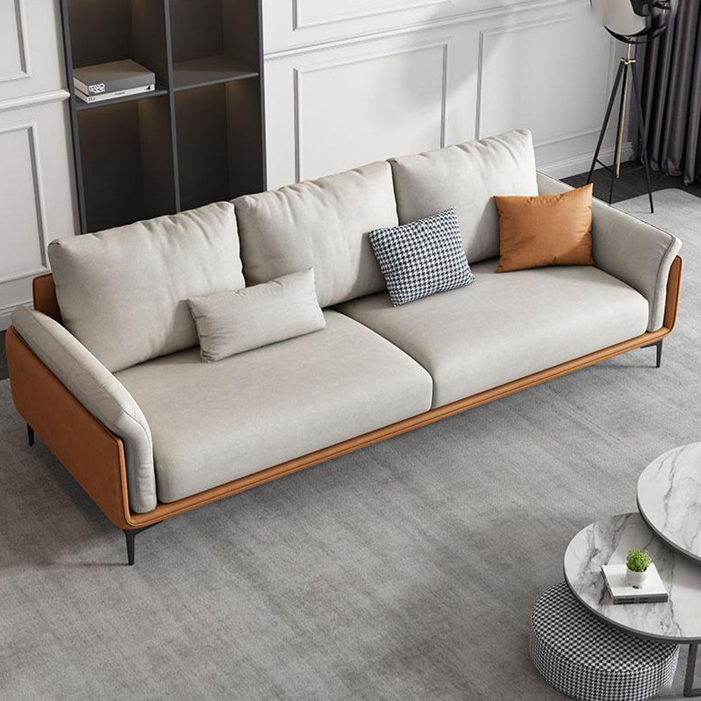 LUXORA S1313 210CM Length Microfiber Leather Fabric Sofa Solid Wood Frame