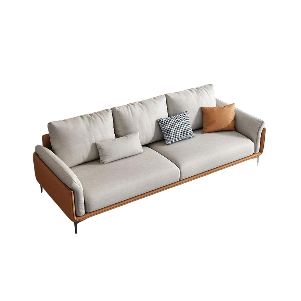 LUXORA S1313 210CM Length Microfiber Leather Fabric Sofa Solid Wood Frame