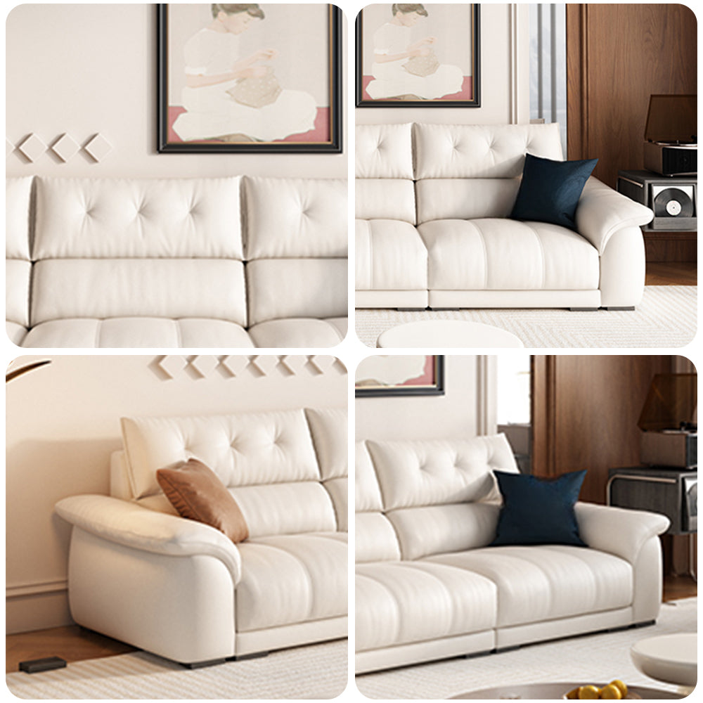 LUXORA S1314 250cm Length Microfiber Leather Fabric Sofa Solid Wood Frame