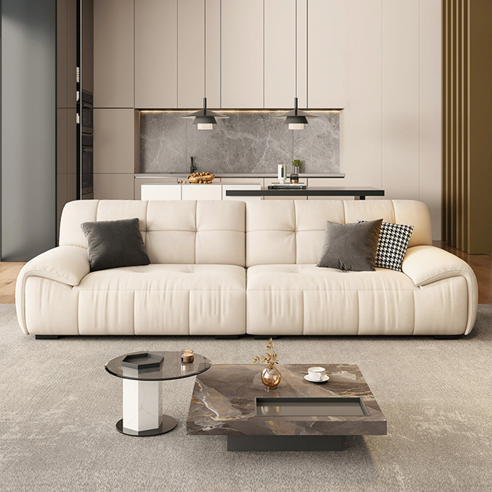 LUXORA S1316 210/250cm Length Microfiber Leather Fabric Sofa Solid Wood Frame