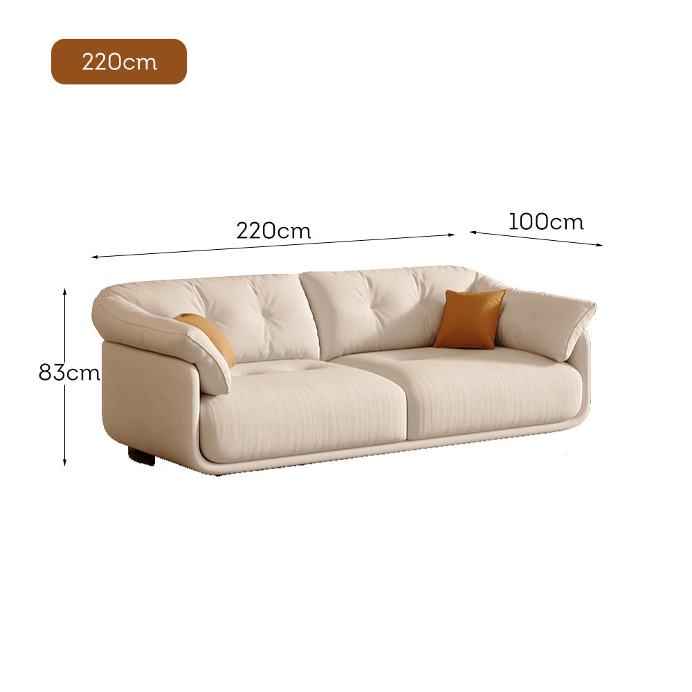 LUXORA S1322 220cm Length Microfiber Leather Fabric Sofa Solid Wood Frame