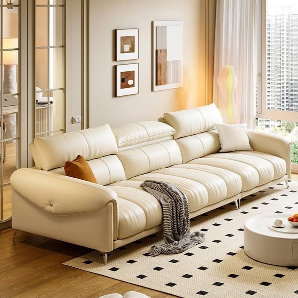 LUXORA S1331 250/280cm Length Microfiber Leather Fabric Sofa Solid Wood Frame