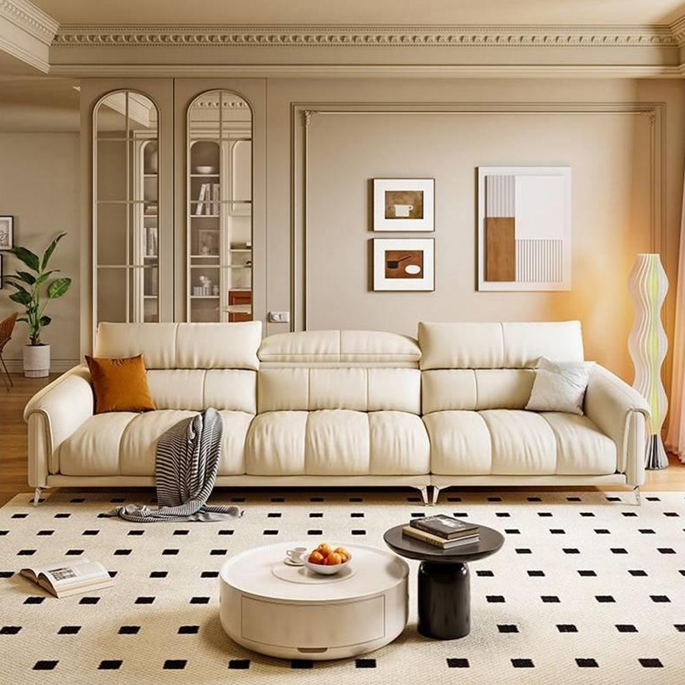 LUXORA S1331 250/280cm Length Microfiber Leather Fabric Sofa Solid Wood Frame