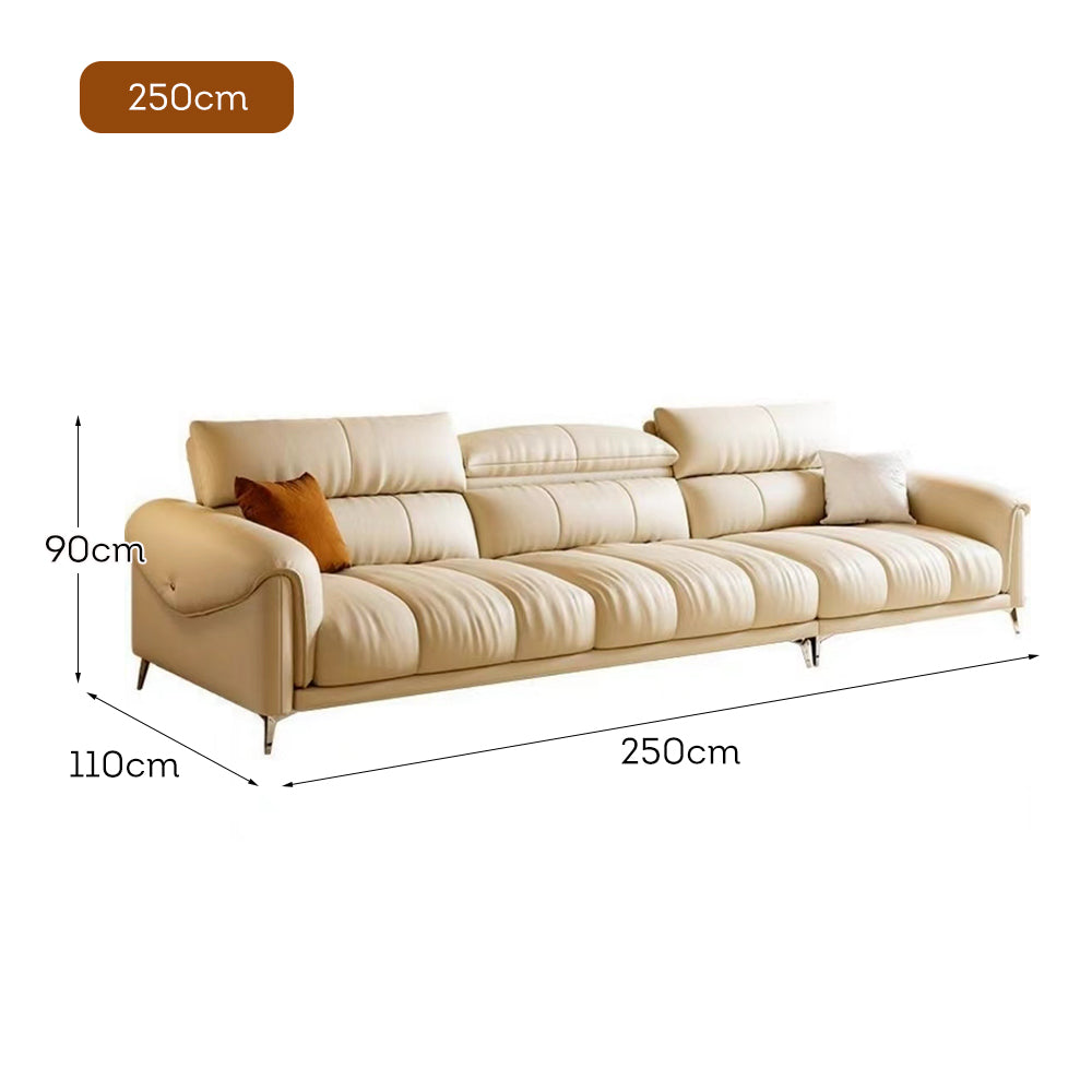 LUXORA S1331 250/280cm Length Microfiber Leather Fabric Sofa Solid Wood Frame