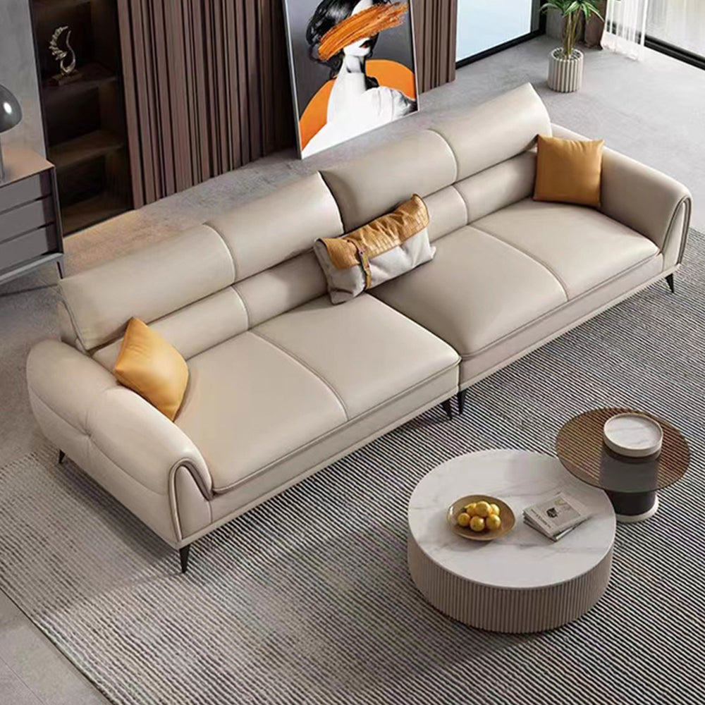 LUXORA S1341 170/210cm Length Microfiber Leather Fabric Sofa Solid Wood Frame