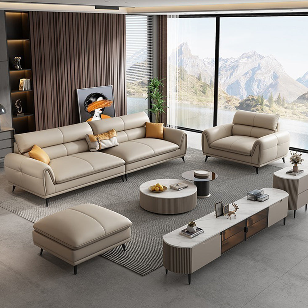 LUXORA S1341 170/210cm Length Microfiber Leather Fabric Sofa Solid Wood Frame