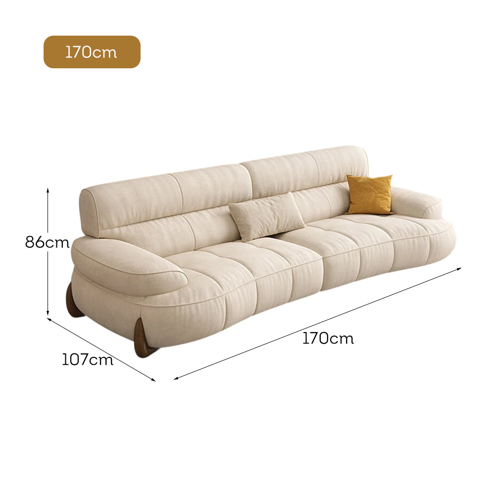 LUXORA S1357 170/210cm Length Matte fabric Sofa Solid Wood Frame